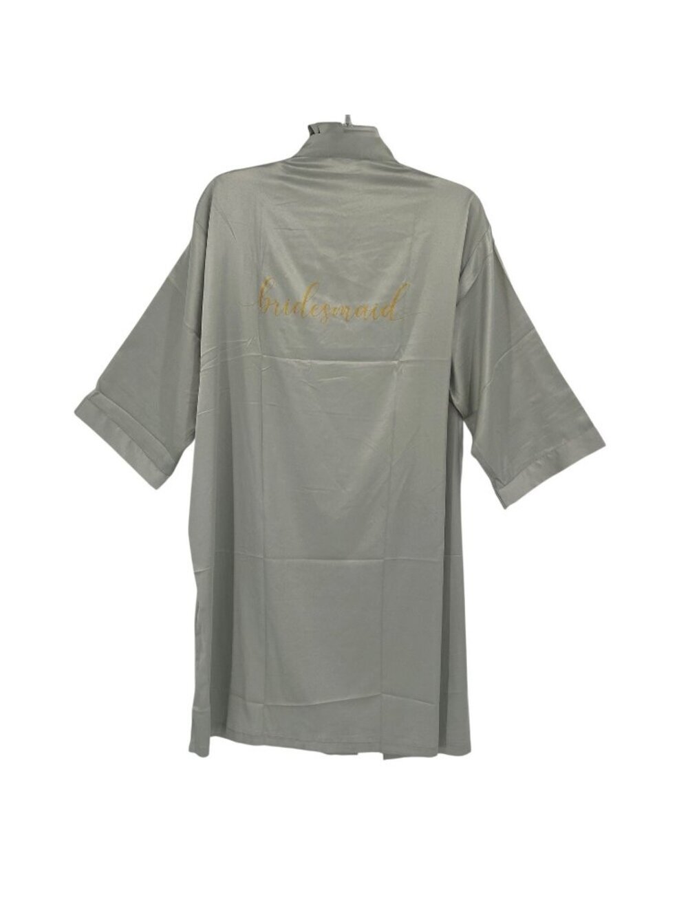Women's Satin Robe Short Kimono Bridesmaid Wedding Gold Letters ONE SIZE